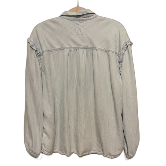 Rails  Willow Light Vintage Chambray Button Up Ruffle Shoulder Women Large Shirt - Picture 4 of 8